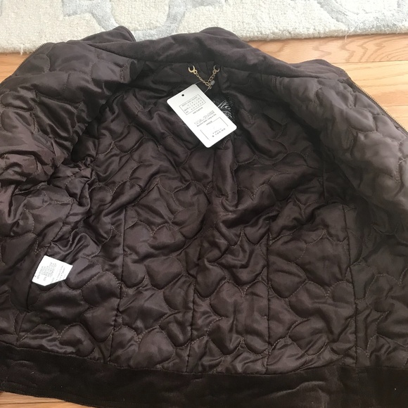 Chocolate Brown Corduroy Jacket - insulated, gold hardware - Picture 8 of 11